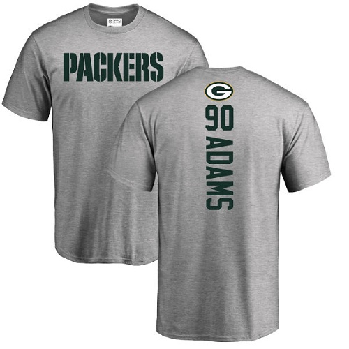 Men Green Bay Packers Ash #90 Adams Montravius Backer Nike NFL T Shirt->nfl t-shirts->Sports Accessory